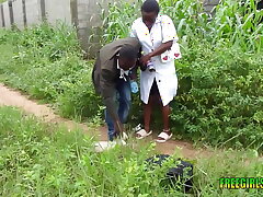 (The village nurse) she was on her way to work, when she saw this young man coming with a little injury on his leg, and decide to help him, but not knowing his intentions was to fuck her sweet pussy.